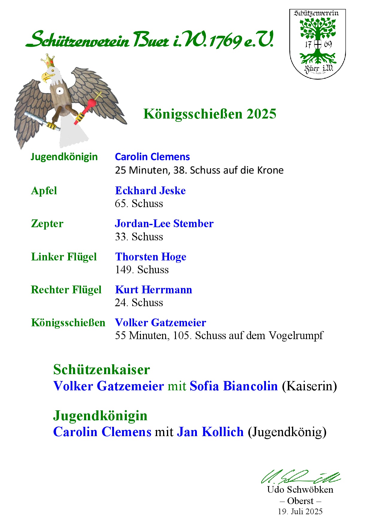 Konigsschiessen 2025
